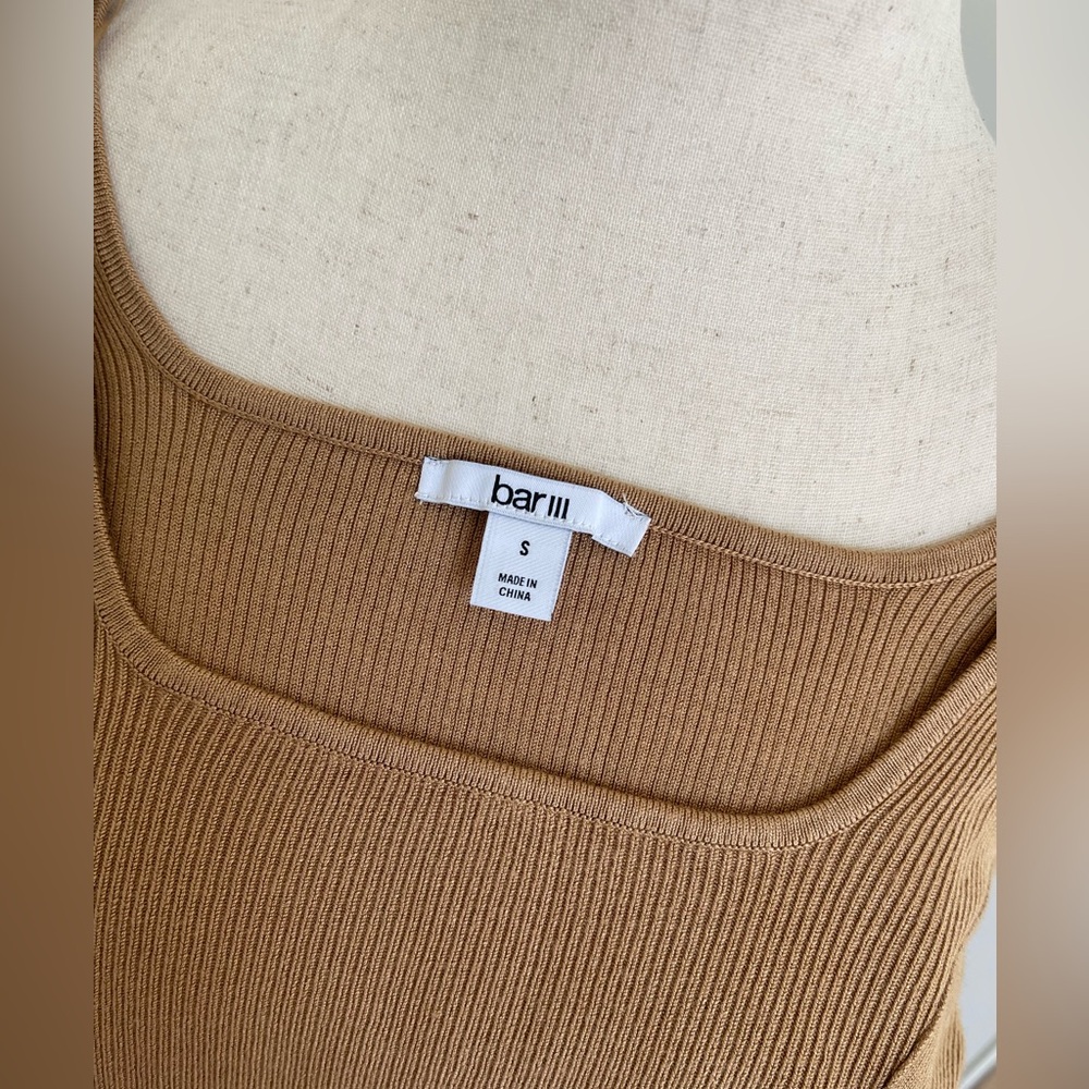Bar III Ribbed Square Neck Top - Picture 8 of 8